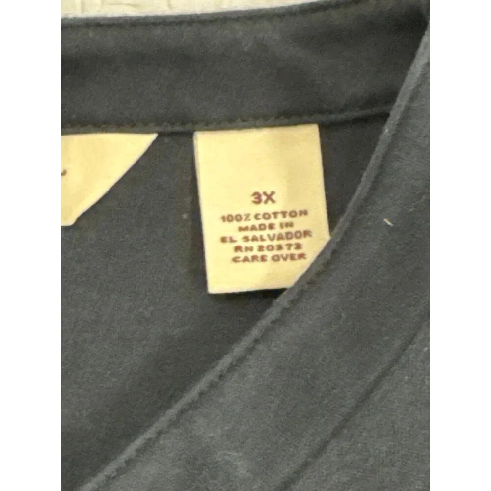 Bechamel Womens Cotton Black Button Front Collar Shirt Size 3X Long Sleeve - Picture 4 of 8